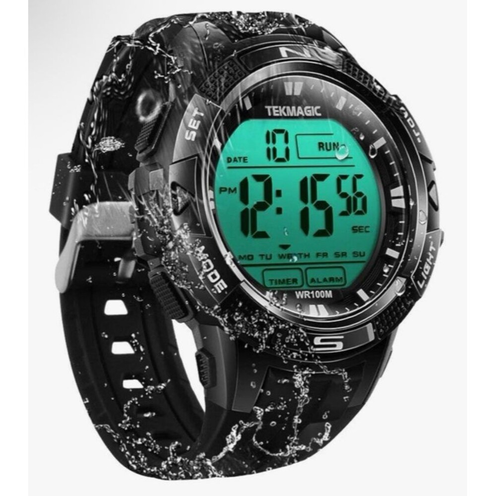 TEKMAGIC W18-W 10 ATM Digital Submersible Diving Watch 100m Swimming Scuba
